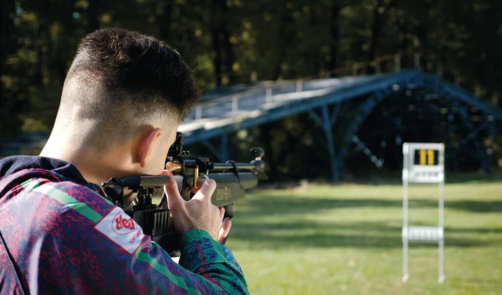 biathlete with air rifle ZBROIA Biathlon